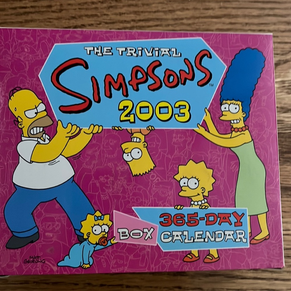 Retro Trivia Simpsons 2003 365-Day Block Calendar with typical sayings